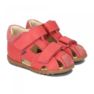 Sandałki skórzane dziewczęce Ameko Pierwsze Kroczki Rio-Coral