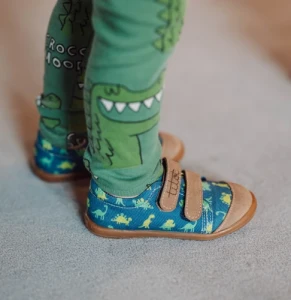 Trampki dziecięce TITOT Navy Dino | Buty w dinozaury do przedszkola 