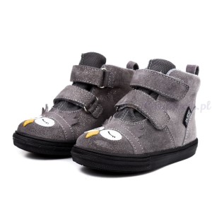 Trzewiki jesienne z membraną MIDO szary brokat sówka