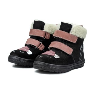 Mido Shoes śniegowce z membraną owieczki czarny styna